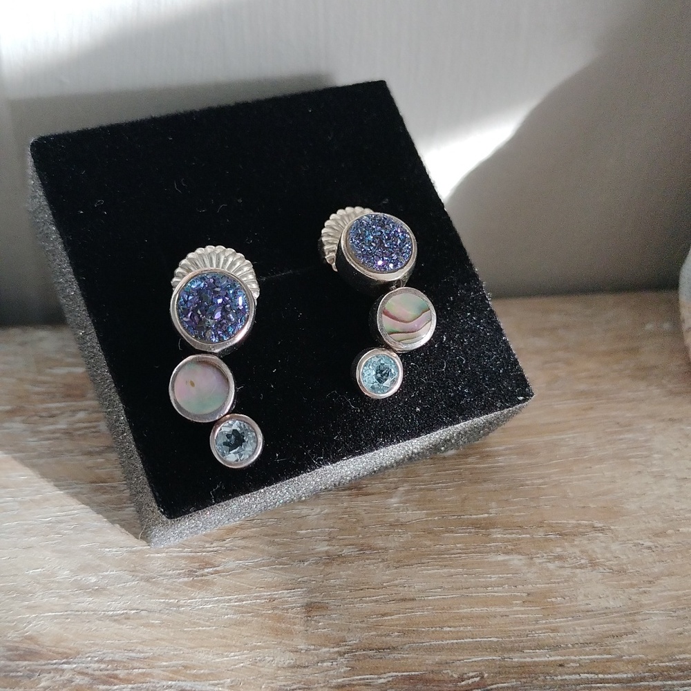 Beautiful Sterling, Stone and Crystal Earrings